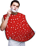Red Stripe Firefighter Usa Flag Print Beard Bib Shaving Apron, Beard Hair Trimming Cape Gift For Dad