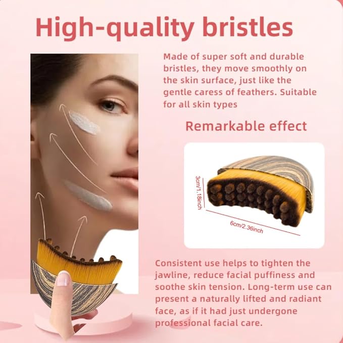 1/2 PCS Lymphatic Contour Face Brush for Sculpting – Anti-Puffiness, Detox & Lift, Improves Skin Glow & Absorption
