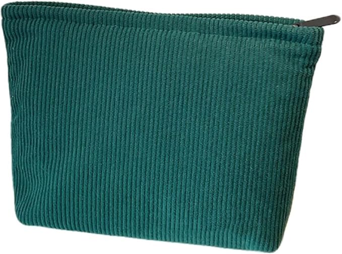 SxoSyo Cosmetic Bags for Women Makeup Bag Large Capacity Purse Travel Toiletry Zipper Storage Pouch Make up Brushes Organizer for Gifts (Corduroy, Turquoise)