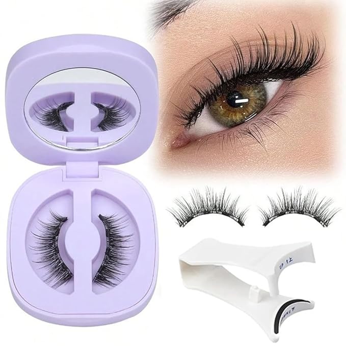Luxury 3D Mink False Eyelashes Set with Purple Storage Case, Natural Long Fluffy Lashes，Magnetic False Eyelashes, Professional Makeup Kit