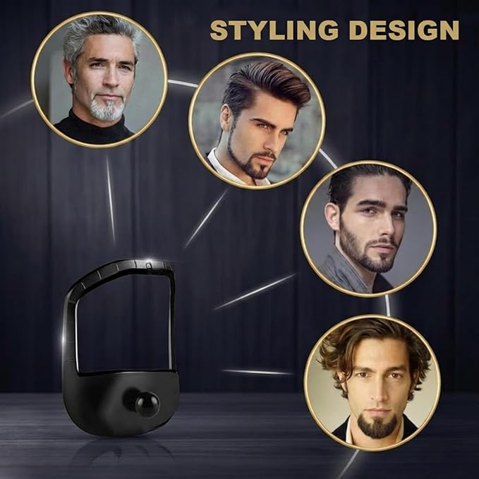 Beard Shaping Tool With 5 Templates, Precision Beard Guide For Clean Lines And Goatee, Durable ABS Beard Shaper Tool For Home Grooming, Portable Beard Accessories For Men (Black)