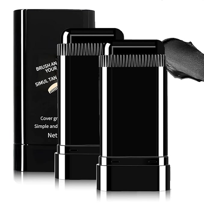 Safe and Convenient Comb Hair Dye Stick, White Hair Cover Stick, 2-in-1 Convenient Instant Dyeing, Waterproof and Sweat Proof, Quick Root Dressing (Black) c