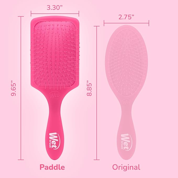 Wet Brush Paddle Detangler Hair Brush, Pink Frost - Ultra-Soft IntelliFlex Detangling Bristles with AquaVent Design - Spread Hair Treatments Evenly - Glides Through Tangles For All Hair Types