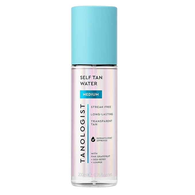 Tanologist Medium Self Tan Water, Clear Self Tanning Water, Streak-Free Tanning Mist, Natural Bronze, No Fake Tan Smell, Long Lasting, Clean Ingredients, 6.76 fl. oz/200 ml Bottle