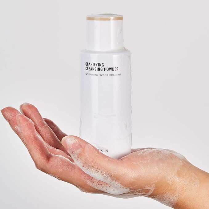 JUNO & Co. Cleansing Powder, Exfoliating Face Wash, 10-Ingredient Powder-to-Foam Cleanser with Hyaluronic Acid, Rice Extract, and Papain Enzyme, No Added Fragrance, 50 g / 1.76 oz.