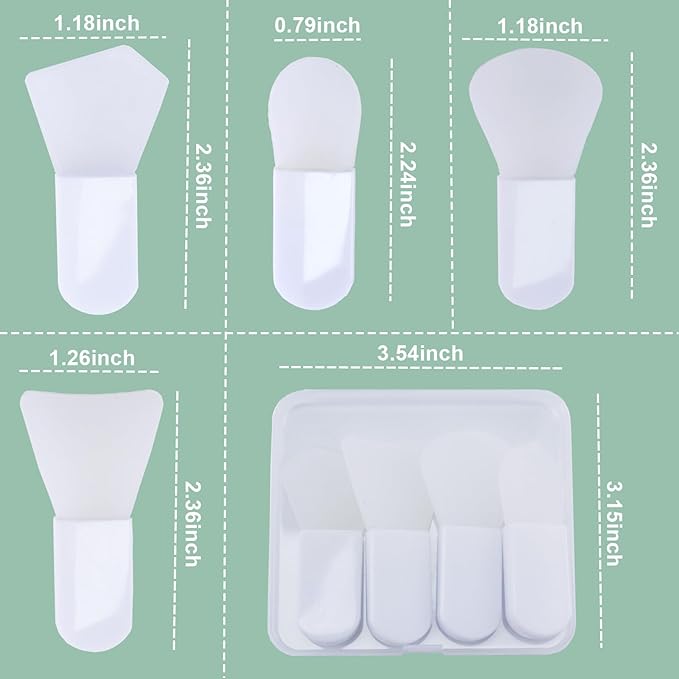 4 Pcs Soft Silicone Face Mask Applicator Brush Set Portable Beauty Tools for Face Mud Masks Cosmetic Masks Clay Masks Eye Masks Body Lotions Serums Creams Ideal for Skincare