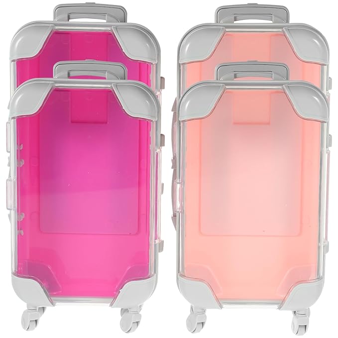 LUOZZY 4pcs Fake Eyelash Organizer Case False Eyelashes Storage Box Mini Suitcase Lashes Organizer Makeup Container Luaage Box for Women Travel