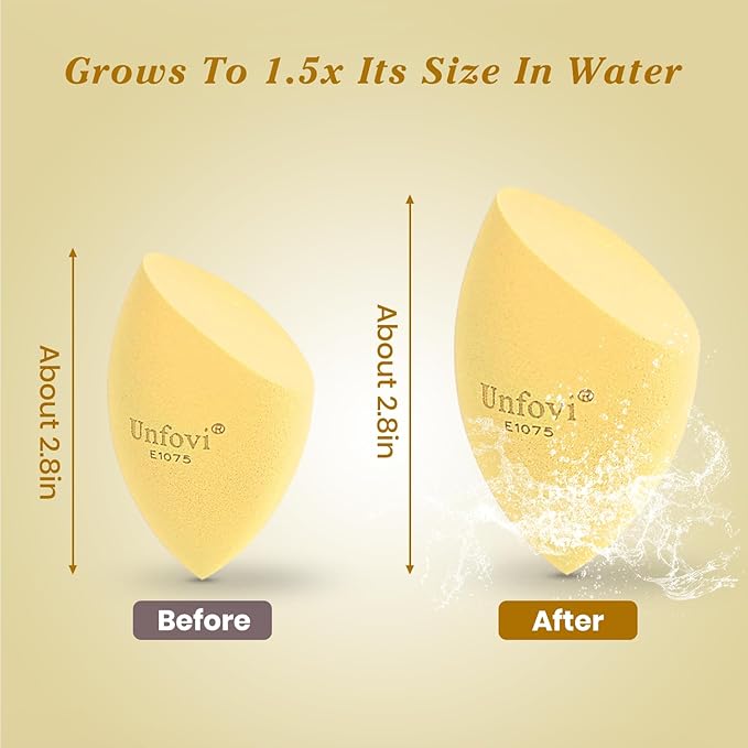 Makeup Sponge Set (4 Shapes 7 pcs) - Latex-Free Blending Sponge for Liquid, Cream & Powder, Soft Reusable Beauty Sponge for Wet/Dry Application, Face Foundation Blender (Skin ston)