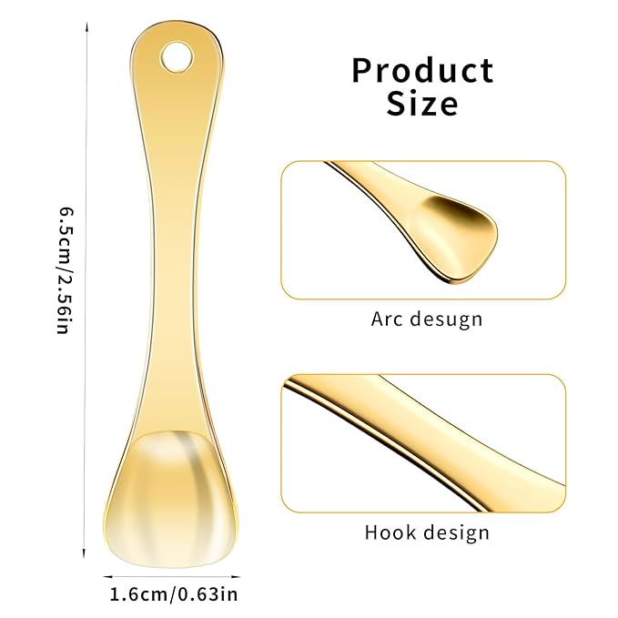 3Pcs Mini Skin Care Spoons Reusable Cosmetic Scoop Massage Metal Makeup Spatula Face Cosmetic Applicator Scoop Beauty Cosmetic Tool for Cream Lotions Moisturizers Mixing and Sampling