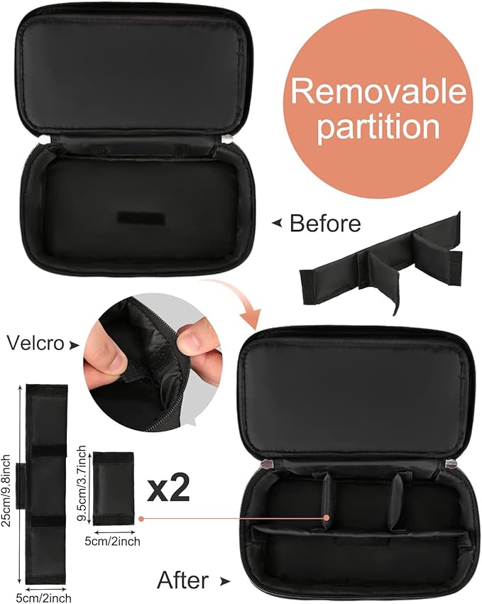 Barber Tool Bag, Hair Clipper Bag Hair Cutting Scissors Storage Bag Shaving Kits Haircut Accessories Organizer Bag Gift for Women (Black)