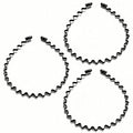 Metal Hair Band, Unisex Black Headbands, Wavy Stylish Design Metal Hair Ties for Men, Adjustable Headband for Women Outdoor Sports and Daily Wear. (3 Pcs)