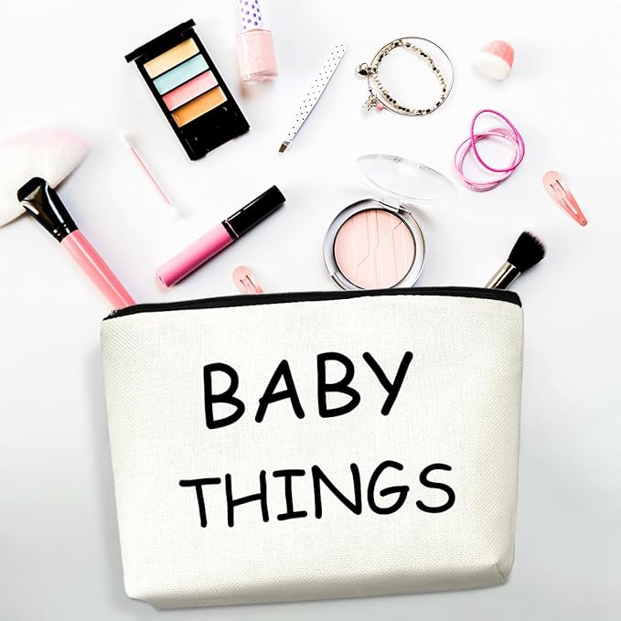 2PCS Mommy and Baby Makeup Bag-Travel Organizer for Mom and Baby Essentials,Cute Parent-Child Toiletry Bag,Canvas Zipper Organizer Bags for Diaper Bags Daily/Travel Use,New Mom Gifts