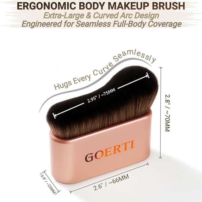 Professional Body Makeup Brush, Kabuki Foundation Brush Makeup Brush, Self Tanner Brush, Self Tanning Applicator, Blend & Blur Body Bronzer Tan Brush for Lotion Cream Powder Liquid