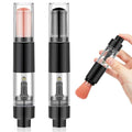 Tioncy 2 Pcs Refillable Loose Powder Brush Embossing Powder Brush Reusable Travel Spray Applicator Tool Retractable for Card Making Scrapbooking Craft Paint Makeup(Black, Pink)