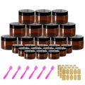 4oz Plastic Jars with Lids 4 oz Amber Plastic Containers with Lids + 20g Sample Containers (Set of 24) Airtight Container for Lip Scrub, Body Butters, Cream, Slime, Craft Storage