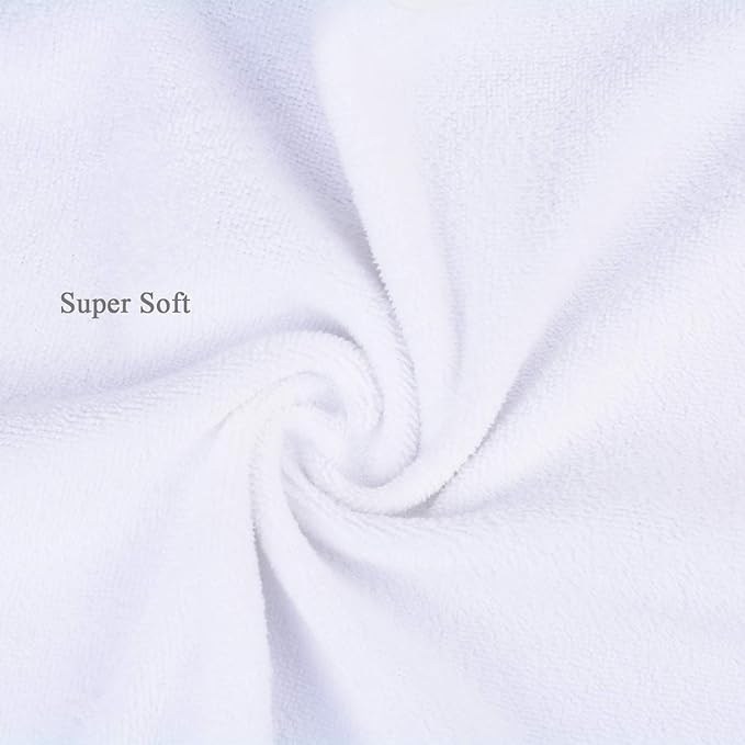 Microfiber Facial Cloths (Facial Towels), 8 Pack (12 x 12 inch), Super Absorbent, Quick Drying Fast, Soft, Eco-Friendly, for Facial Wash Cleansing, Make-up Removal, Baby and Travel (White)
