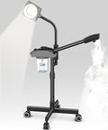 TASALON Professional Ionic Facial Steamer, 2-in-1 Face Steamer for Facial with 5X Magnifying Foldable Arm, Mist Face Steamer Salon Spa Beauty Skin Care Equipment, Aroma Therapy Nozzle Included- Blcak