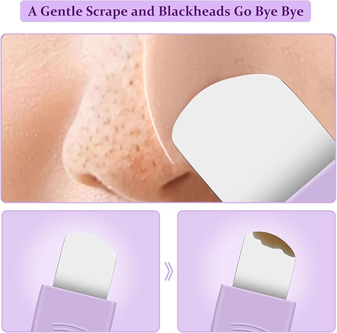 Blackhead Remover Tool,Silicone Face Scrubber, 2 in 1 Nose Pore Scraper for Deep Cleansing,Face Skin Spatula, Nose Black Head Remover, Pore Cleaner Skin Care Tool for Men Women Gifts