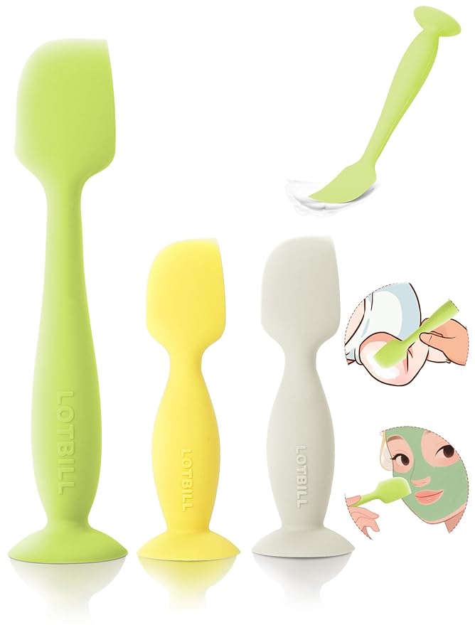 Diaper Cream Spatula, 3 Pack Butt Spatula Baby, Silicone Diaper Cream Applicator, Full-Size + Mini Butt Paste Applicator for Babies, Newborn Baby Necessities (Green+Beige+Yellow)