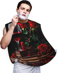 Red Stripe Firefighter Usa Flag Print Beard Bib Shaving Apron, Beard Hair Trimming Cape Gift For Dad