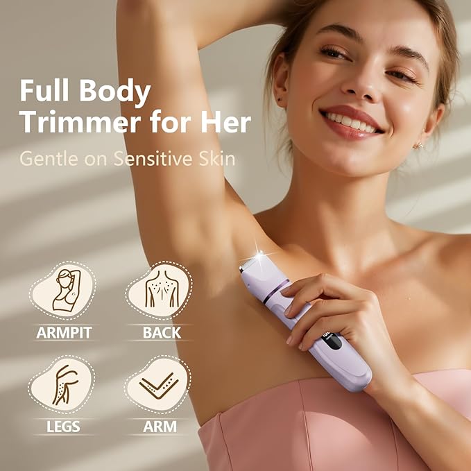 Hair Removal Epilators Bikini Trimmer for Women, Painless Waterproof Electric Foil Shaver Razors for Facial Leg Body Armpit, Ceramic Blade with USB Charging Dock, Travel Grooming Gifts for Her, Purple