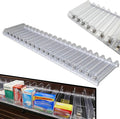 STORE FIXTURES DIRECT Auto Feed Shelf Product Pusher Kit, Adjustable Pushing System for 48" L x 12" D Shelves, 1 Kit - [19 Shelf Pushers + 20 Dividers]