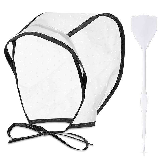 Hair Highlighting Cap Frosting Caps Kit Highlight Cap with Plastic Hooks for Hair Coloring Salon Dyeing Hairdressing Tool Kit Supplies(Black)