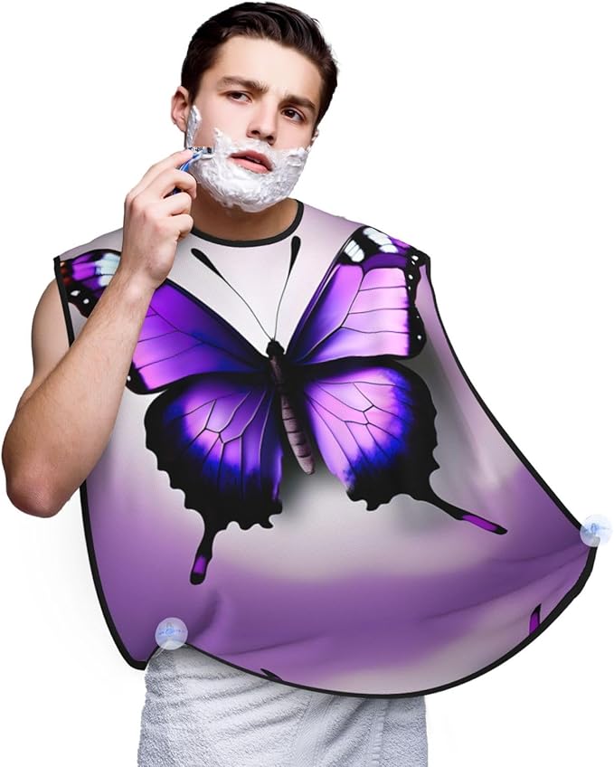 Pinks Cotton Candy Print Beard Bib Shaving Apron, Beard Hair Trimming Cape Gift For Dad