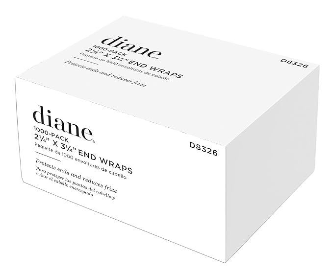 Diane End Wraps for Styling Hair in Salon or at Home 2.25 inch x 3.25 inch, White, 1000 Count(Pack of 1)