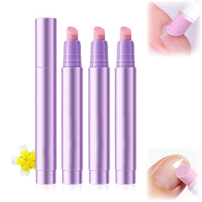 3Pcs Cuticle Oil Pusher Pen Set, 2-in-1 Ceramic Cuticle Pushers Pusher & Oil Pen, Nail Care Pens for Manicure & Pedicure, Hangnails, Dry & Damaged Nails