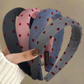 Huachi Valentine's Day Headbands for Women Non Slip Trendy, Heart Headbands for Women’s Hair 1 inch Wide Cute Headband for Girls, Head Bands Elastic Hair Bands Fashion Accessories for Women 4PCS