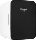 Cooluli 10L Mini Fridge for Bedroom, Car, Office Desk & Dorm - Portable Thermoelectric Cooler & Warmer for Food, Drinks, Skincare - AC/DC Refrigerator with Glass Front, Black