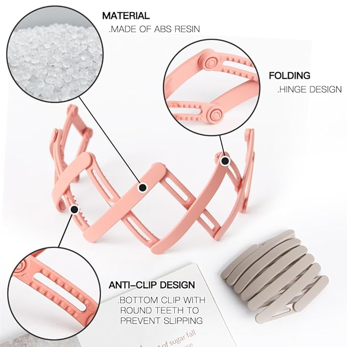 Aozzy 6Pcs Travel Folding Hair Brush With Retractable Pocket Band for Thin/Thick Hair, Boar Bristle Mini Brush for Women Any Hairstyle, Men's Hair/Beard, Great for Purse/Pocket