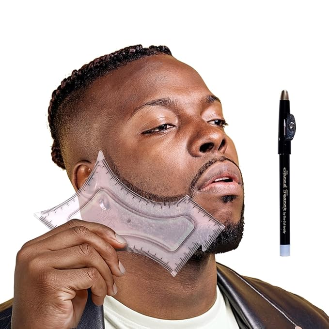The Cut Buddy Original Shaping Tool, Clear Beard and Hairline Template with Bonus Tracer Pencil, As Seen on Shark Tank