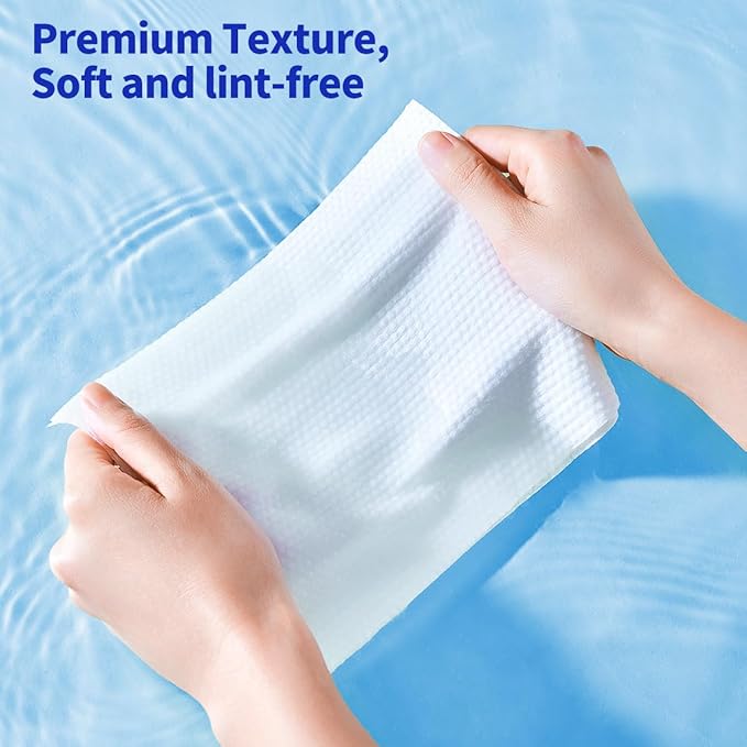matern'ella Hanging Dry Wipes 332 Counts Face Towel Washcloth Facial Cleansing Thickened Makeup Remover Disposable Soft Face Towelettes for Sensitive Skin Fragrance and Alcohol Free Wet Dry Dual Use