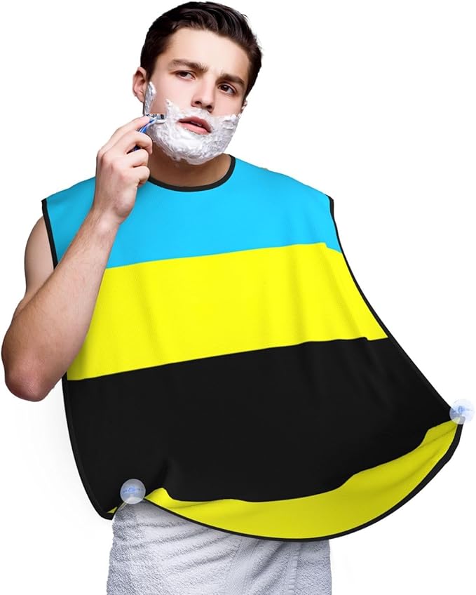 Flag Of The Sultanate Of Burongan Print Beard Bib Apron For Men, Beard Hair Catcher For Men Shaving Trimming,Beard Cape Cloth, Black