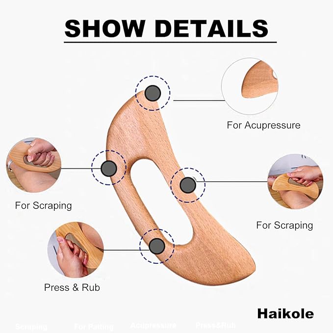 enttgo Body Gua Sha Tool Wooden Lymphatic Drainage Tool,Guasha Massage Tools for Anti Cellulite and Relieve Muscle Fatigue,Wood Therapy Massage Tools for Neck Back Face Leg Facial (A-Wood1)