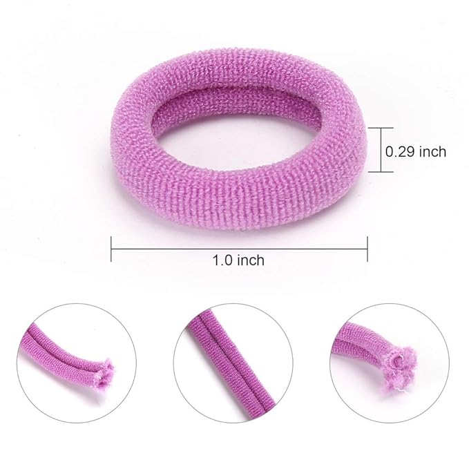 200PCS Soft Hair Elastics and Toddler Hair Ties - Mini Ponytail Holders in 10 Colors, 1 Inch Diameter, for Babies, Toddlers and Girls by NineTong