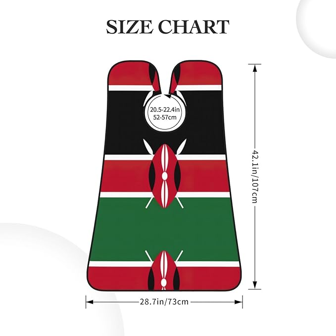 Flag Of Kenya Print Beard Bib Apron For Men, Beard Hair Catcher For Men Shaving Trimming,Beard Cape Cloth