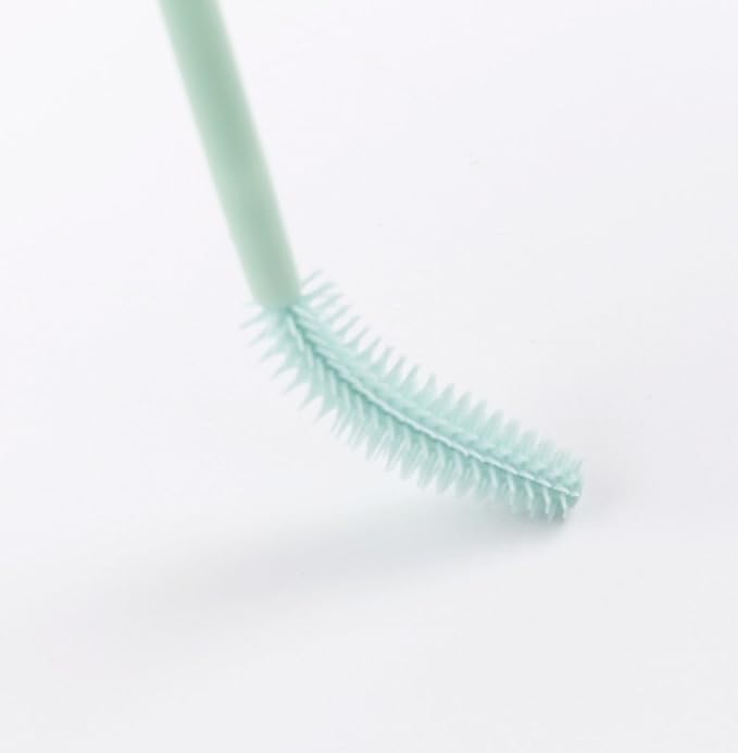 BIHRTC Pack of 100 One-Off Disposable Silicone Eyelash Mascara Brushes Wands Applicator Eyebrow Brush Makeup Tool Kit Set (Tower Shape - Light Green)