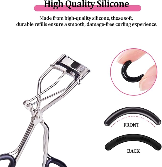 80 Pcs Eyelash Curler Refills, Silicone Eye Lash Curlers Refill Pads Compatible with Tweezerman Eyelash Curler
