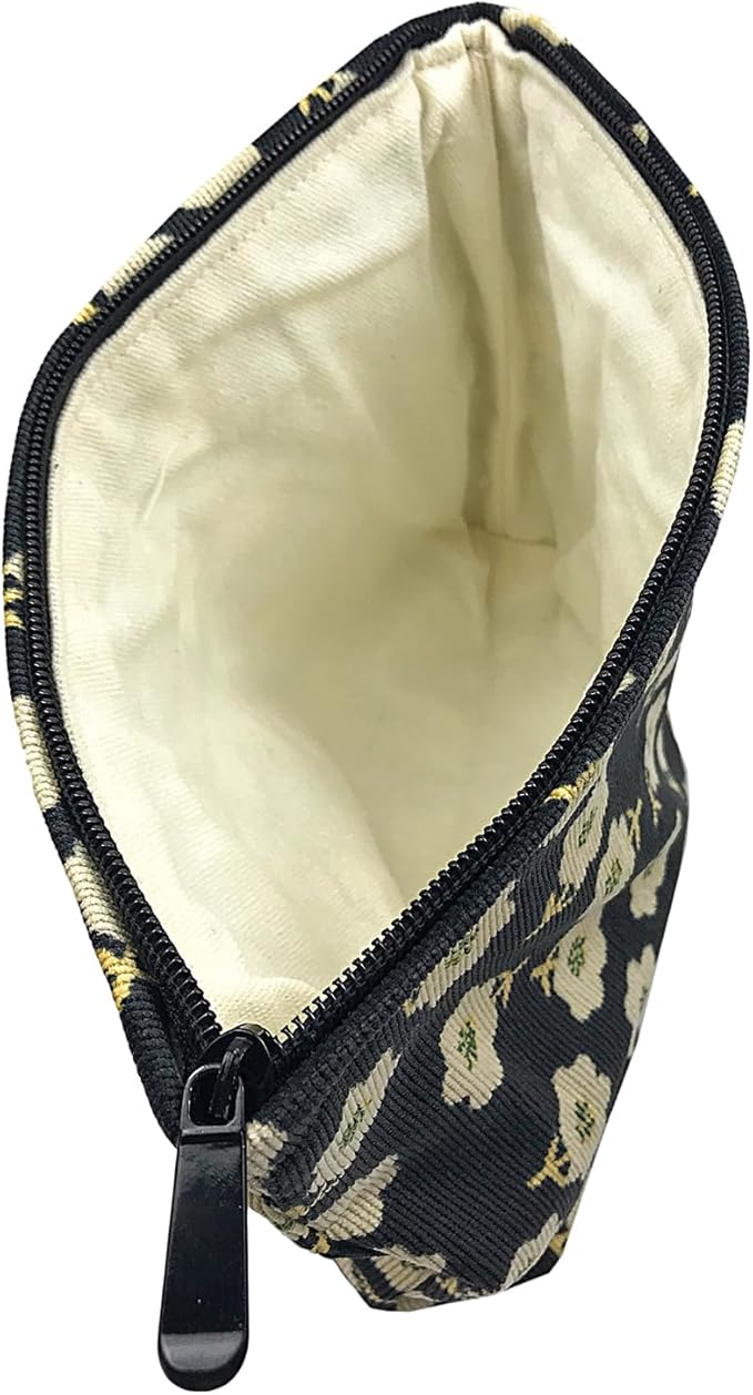 GUTGNK Corduroy Ladies Cosmetic Bag, Large Capacity Canvas Cosmetic Bag Travel Toiletry Bag Accessories Organizer, Black Plum