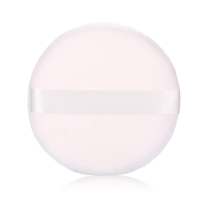 WSYUB Powder Puff, Large Loose Powder Puffs, 4.13 Inch Powder Puff for Body Powder, Ultra Soft Velour Body Powder Puffs, 2pcs, White, Round