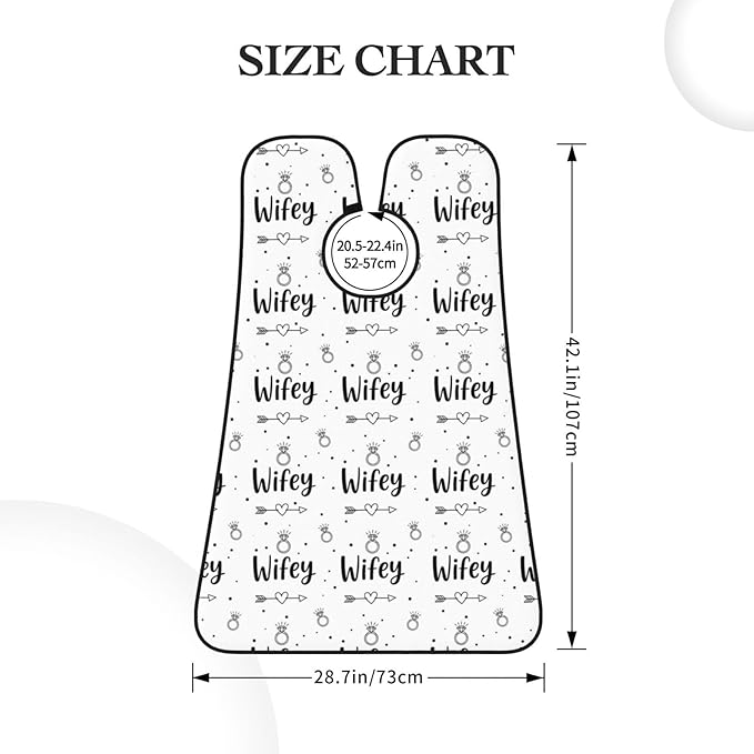 No-Slip Shaving Bib, Beard Grooming Apron with Strong Suction Cups, Diamond Bride Wifey