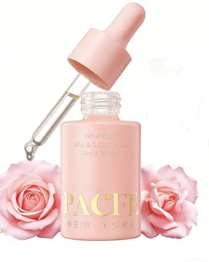 Velour Rosa Nail and Cuticle Oil - 100% Natural Plant-Based Treatment with Jojoba oil, Squalane & Vitamin E - Deep Hydration for Dry Damaged Nails & Cuticle - Non-Greasy, Rose Scent, 1.0 fl oz