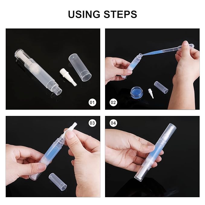 10 pcs 5ml Empty Cuticle Oil Pen, Nail Oil Twist Pen with Brush, Eyelash Growth Liquid Tube, Cosmetic Lip Gloss Container