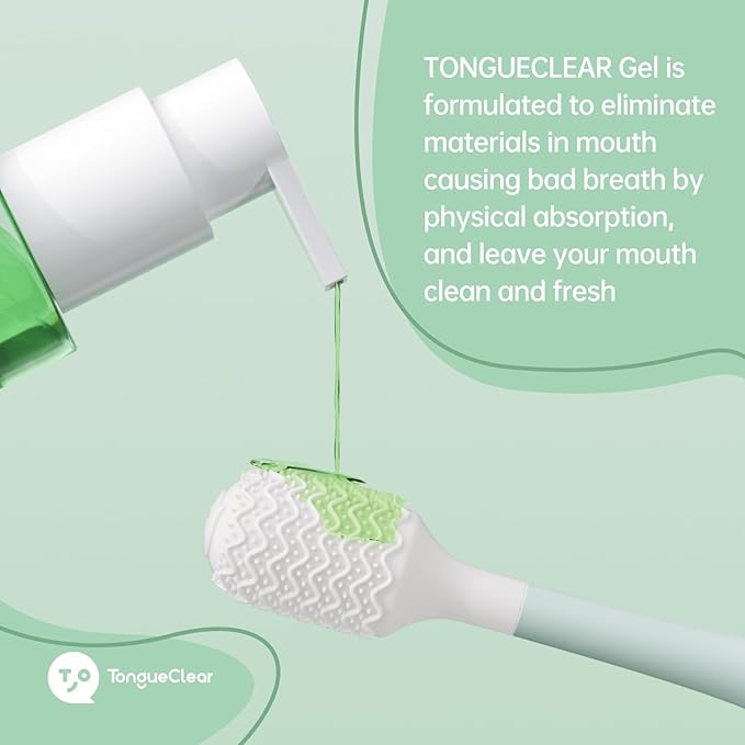 Soft Oral Cleaner & Gel Kit | Silicon Oral Mucosal Cleaner with Air Bag | Mouth Odor Eliminator | Fresh Mint (Set of 1)…