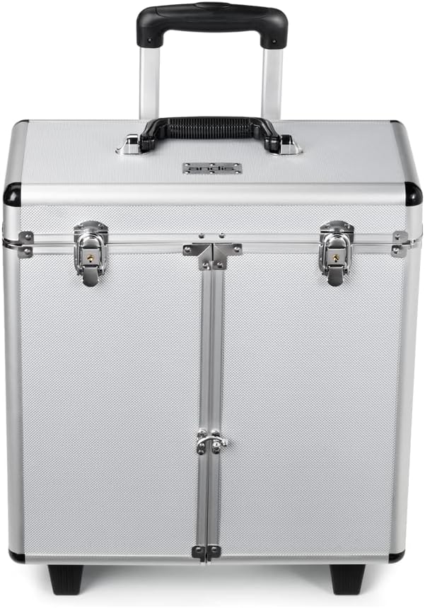 Andis Aluminum Rolling Grooming Case with Wheels, Organizer, Multiple Slots, Steel, 80575