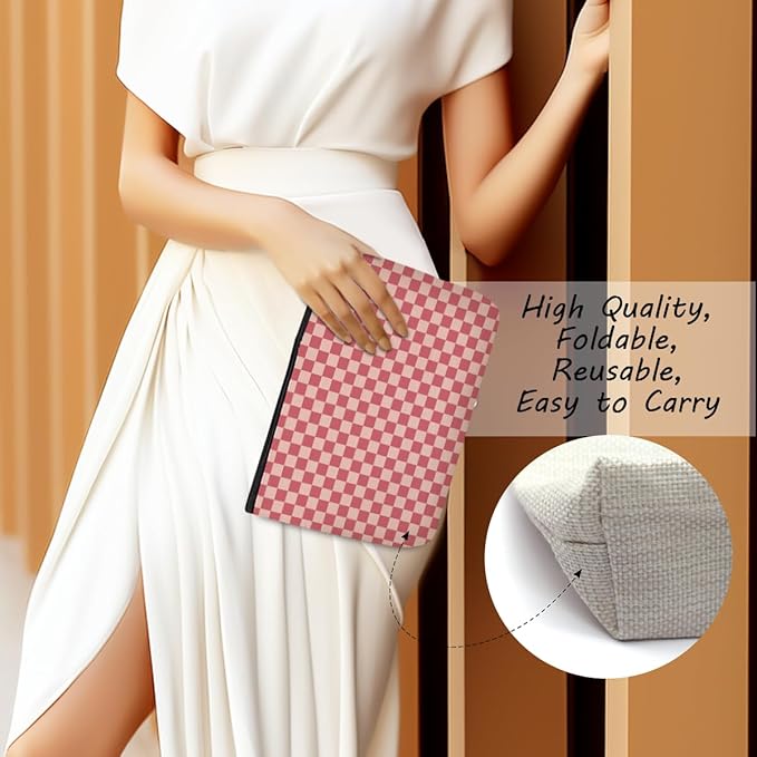 6 Pcs Checkered Makeup Bags Make up Bag Cosmetic Bags for Women Girls Employee Bestie Appreciation Christmas Birthday Travel Toiletry Bag Aesthetic Zipper Organizer Accessories, Cute Pink Plaid