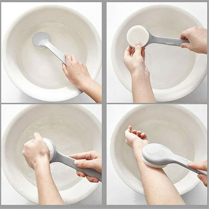 Exfoliating Brush Lotion Self Applicator Aid Shower Scrubber Sponge Bath Back Brush Long Handle
